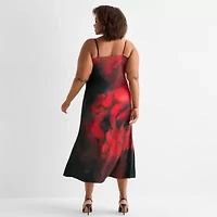 Ashley Graham Womens Satin Slip Dress