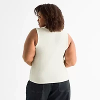 Ashley Graham Womens Plus U Neck Tank