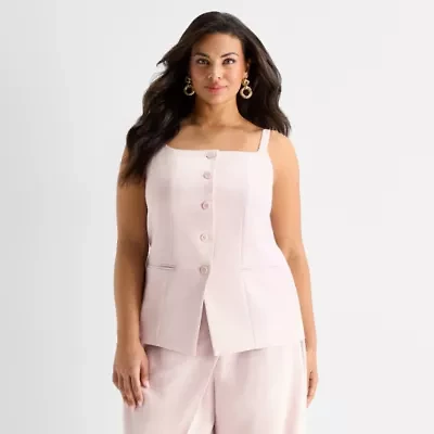 Ashley Graham Womens Sleeveless Vest