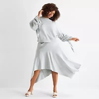 Ashley Graham Womens Crew Neck Long Sleeve Sweatshirt