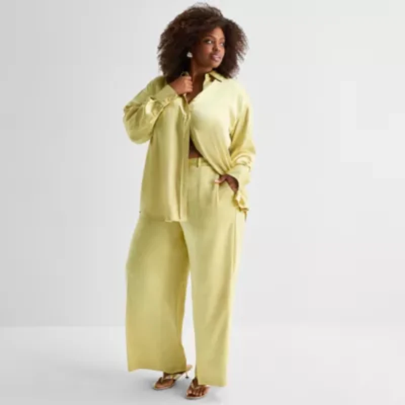 Ashley Graham Womens Plus Blouse