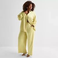 Ashley Graham Womens Plus Blouse