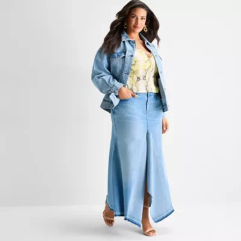 Ashley Graham Womens Plus Lightweight Jacket