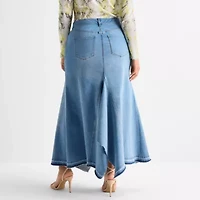 Ashley Graham Womens Plus Maxi Skirt