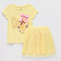 Disney Collection Little & Big Kid Girls 2-pc. Belle Skirt Set