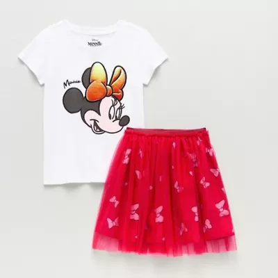 Disney Collection Little & Big Kid Girls 2-pc. Minnie Mouse Skirt Set