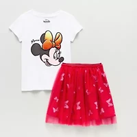 Disney Collection Little & Big Kid Girls 2-pc. Minnie Mouse Skirt Set