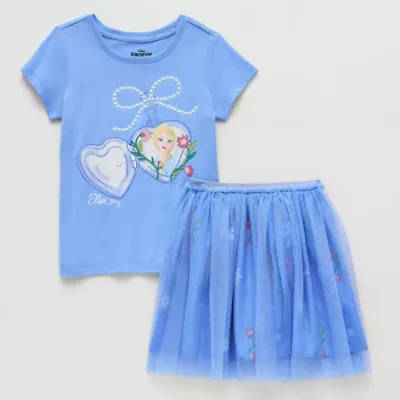 Disney Collection Little & Big Kid Girls 2-pc. Princess Elsa Skirt Set