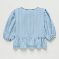 Thereabouts Little & Big Kid Girls Crew Neck 3/4 Sleeve Blouse