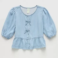 Thereabouts Little & Big Kid Girls Crew Neck 3/4 Sleeve Blouse