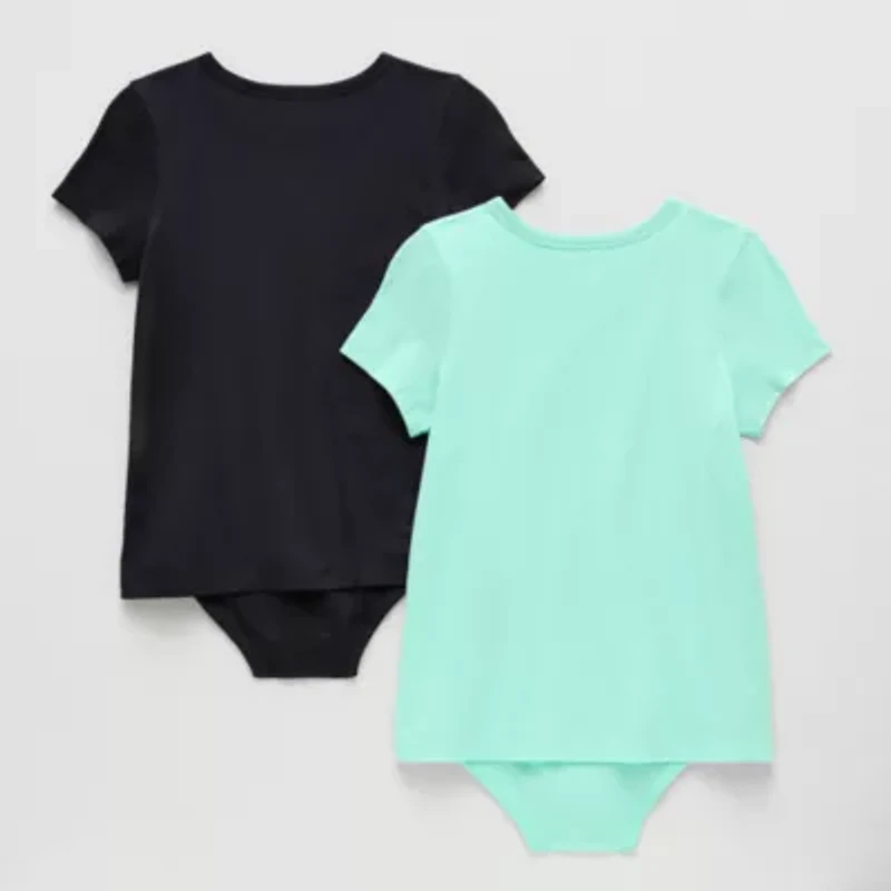 Thereabouts Little & Big Kid Girls Crew Neck Short Sleeve Adaptive 2-pc. Bodysuit