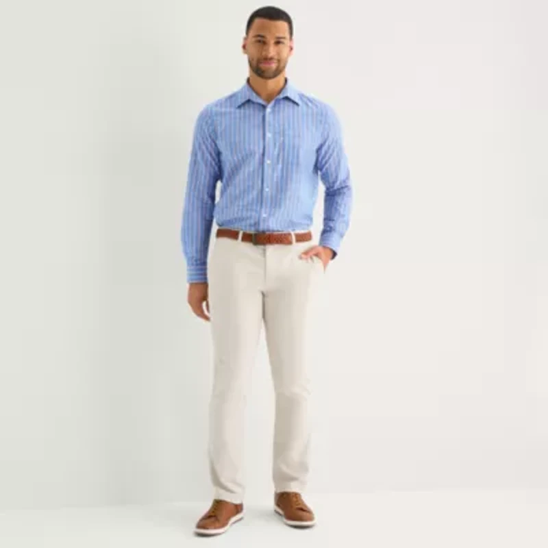 St. John's Bay Slub Mens Long Sleeve Button-Down Shirt