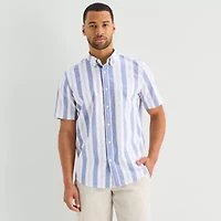 St. John's Bay Oxford Mens Short Sleeve Classic Fit Button-Down Shirt