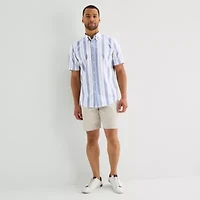 St. John's Bay Oxford Mens Short Sleeve Classic Fit Button-Down Shirt