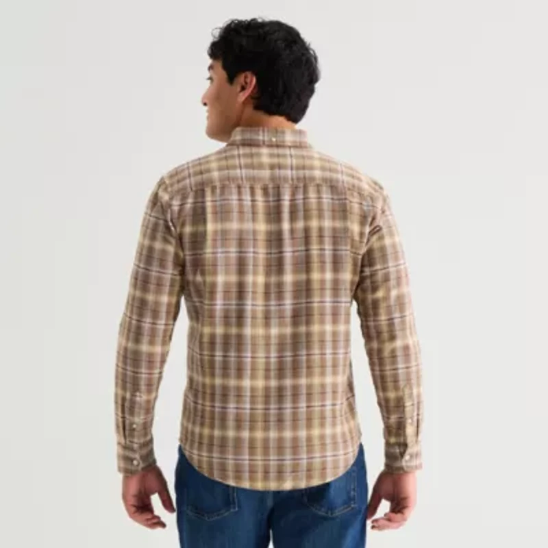 mutual weave Mens Long Sleeve Classic Fit Button-Down Shirt