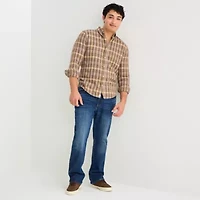 mutual weave Mens Long Sleeve Classic Fit Button-Down Shirt