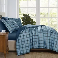 Cannon Luka Grid 3-pc. Easy Care Duvet Cover Set