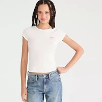 AEROPOSTALE Womens Juniors Rhinestone Crew Neck Short Sleeve Regular Fit Graphic T-Shirt