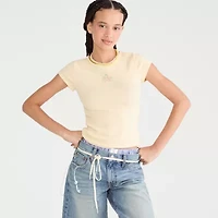 AEROPOSTALE Womens Juniors Rhinestone Crew Neck Short Sleeve Regular Fit Graphic T-Shirt