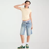 AEROPOSTALE Womens Juniors Rhinestone Crew Neck Short Sleeve Regular Fit Graphic T-Shirt