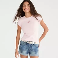 AEROPOSTALE Womens Juniors Rhinestone Crew Neck Short Sleeve Regular Fit Graphic T-Shirt