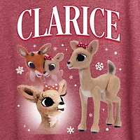 Clarice Womens Crew Neck Short Sleeve Regular Fit Rudolph Graphic T-Shirt