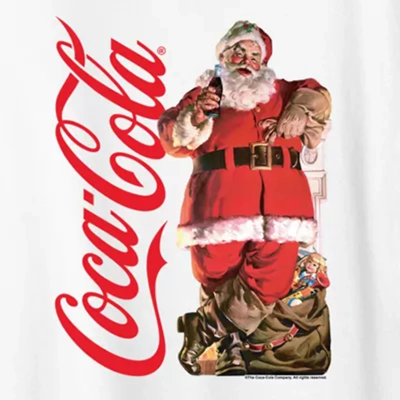 Santa Sip Womens Crew Neck Short Sleeve Regular Fit Graphic T-Shirt