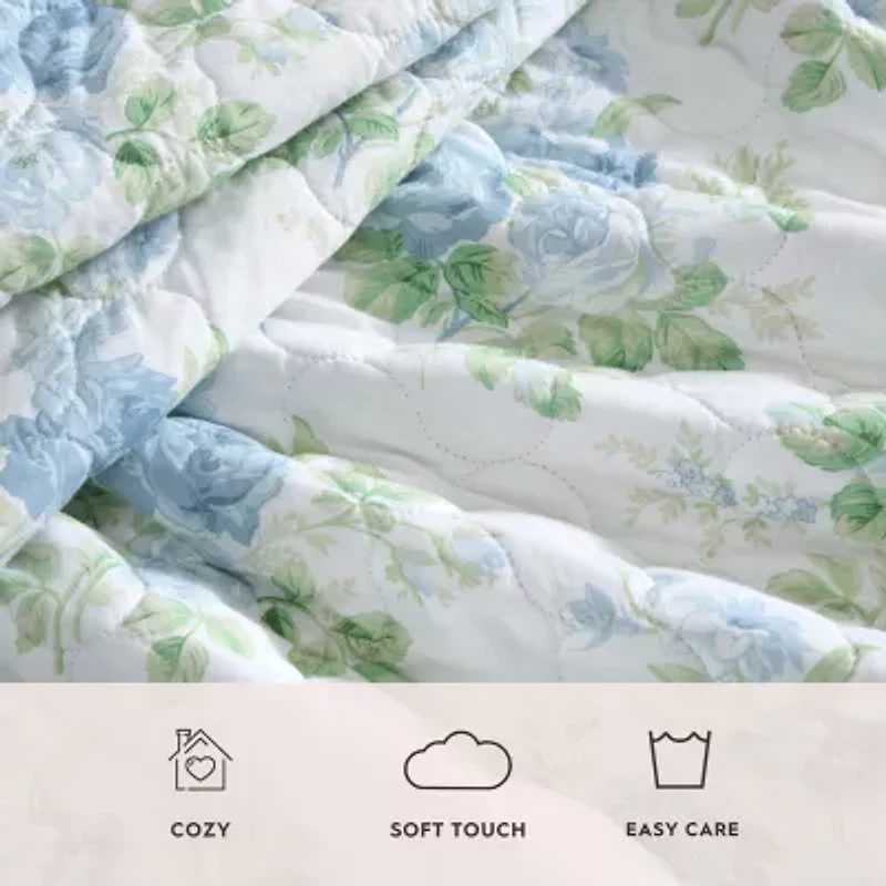 Laura Ashley Linley 3-pc. Floral Quilt Set