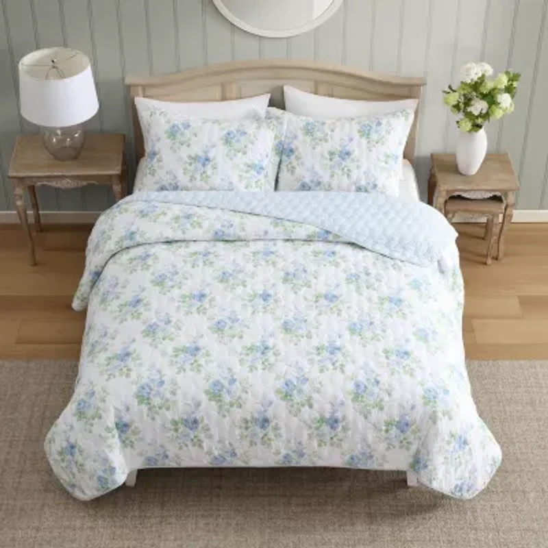 Laura Ashley Linley 3-pc. Floral Quilt Set