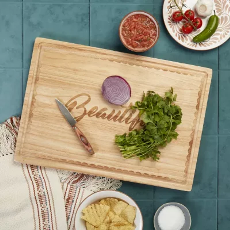 Jenny Martinez Rubberwood 20"x14" Cutting Board