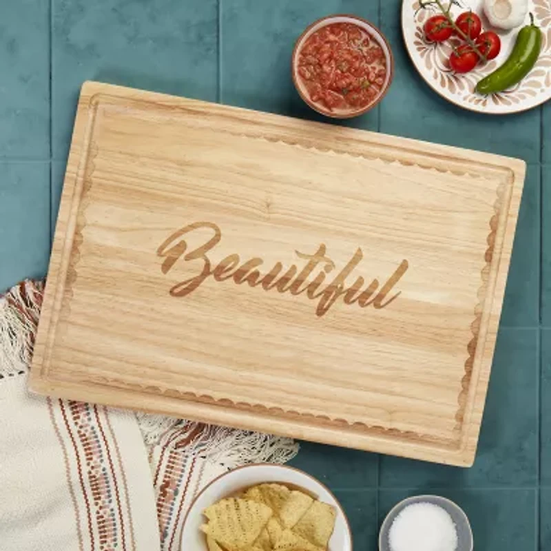Jenny Martinez Rubberwood 20"x14" Cutting Board