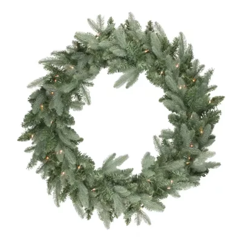 Pre-Lit Washington Frasier Fir Artificial Christmas Wreath - 24-Inch  Clear Lights