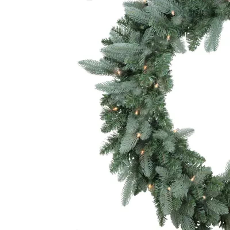 Pre-Lit Washington Frasier Fir Artificial Christmas Wreath - 24-Inch  Clear Lights