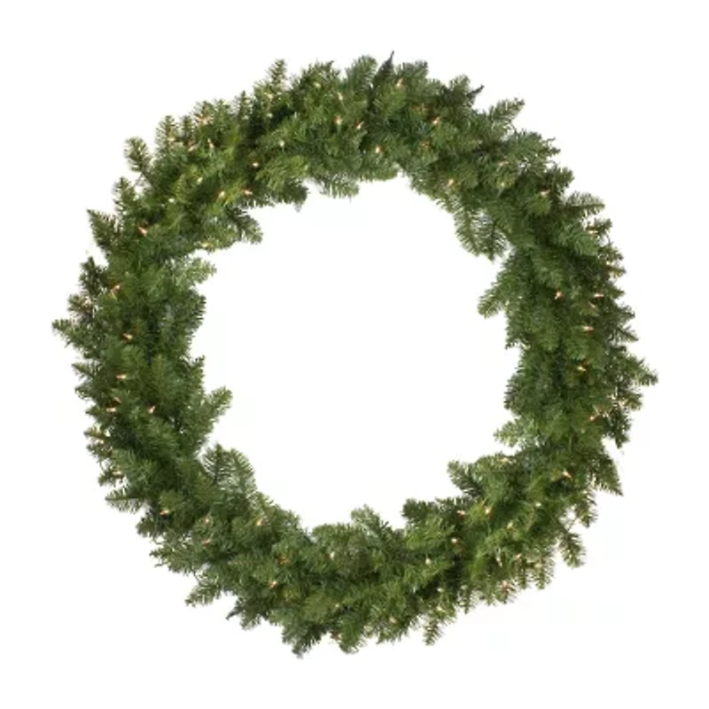 Pre-Lit Eastern Pine Artificial Christmas Wreath - 48-Inch  Clear Lights