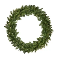 Pre-Lit Eastern Pine Artificial Christmas Wreath - 48-Inch  Clear Lights
