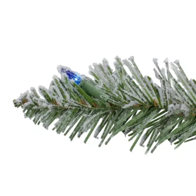 9' x 10'' Pre-Lit Flocked Pine Artificial Christmas Garland - Multi Color Lights
