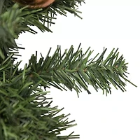 Pre-Decorated Ball Ornaments and Bow Artificial Christmas Wreath  24-Inch  Unlit