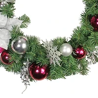 Northlight Poinsettia And Eucalyptus Artificial Wreath