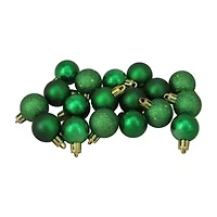 18ct Xmas Green Shatterproof 4-Finish Christmas Ball Ornaments 1.25'' (30mm)