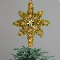 21'' Gold Star of Bethlehem Christmas Tree Topper - Clear Lights