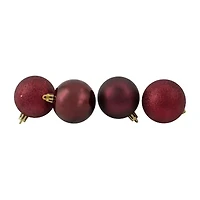 24ct Burgundy Red Shatterproof 4-Finish Christmas Ball Ornaments 2.5" (60mm)