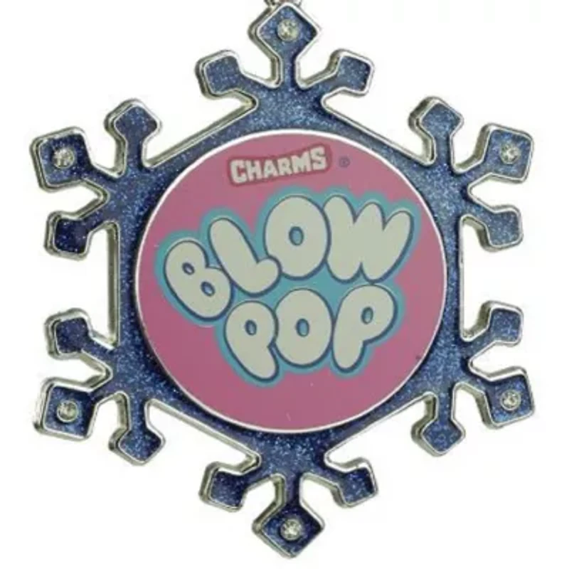 3.25'' Blue and Pink Candy Logo Snowflake Christmas Ornament