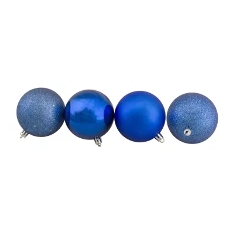32ct Lavish Blue Shatterproof 4-Finish Christmas Ball Ornaments 3.25'' (80mm)
