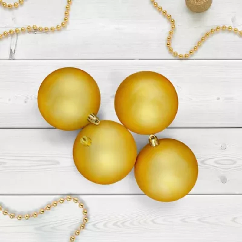 32ct Shatterproof Matte Vegas Gold Christmas Ball Ornaments 3.25'' (80mm)