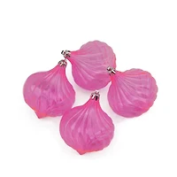 4ct Pink Transparent Shatterproof Onion Drop Christmas Ornaments 4.5"