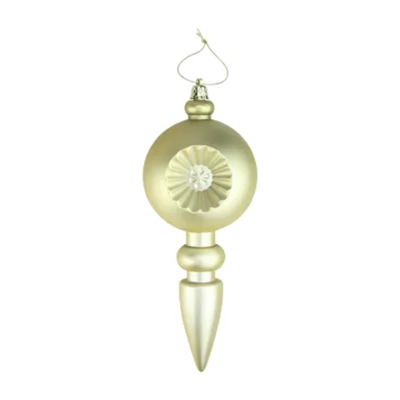 4ct Matte Gold Retro Reflector Shatterproof Christmas Finial Ornaments 7.5"