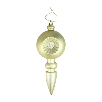 4ct Matte Gold Retro Reflector Shatterproof Christmas Finial Ornaments 7.5"