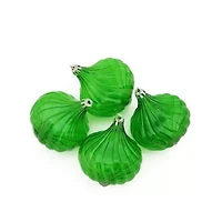 4ct Green Transparent Onion Drop Shatterproof Christmas Ornaments 4.5"