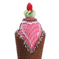 6'' Brown and Pink Strawberry Ice Cream Cone Christmas Ornament