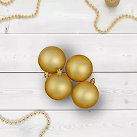 60ct Vegas Gold Shatterproof Matte Christmas Ball Ornaments 2.5'' (60mm)